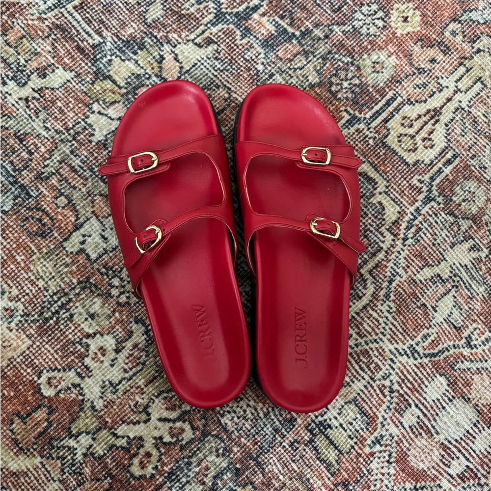 J. Crew Women's Bold Red Buckle Colbie Sandals